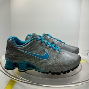 Nike Shox Turbo XII Women's silver & teal Athletic Shoes Size 6Y